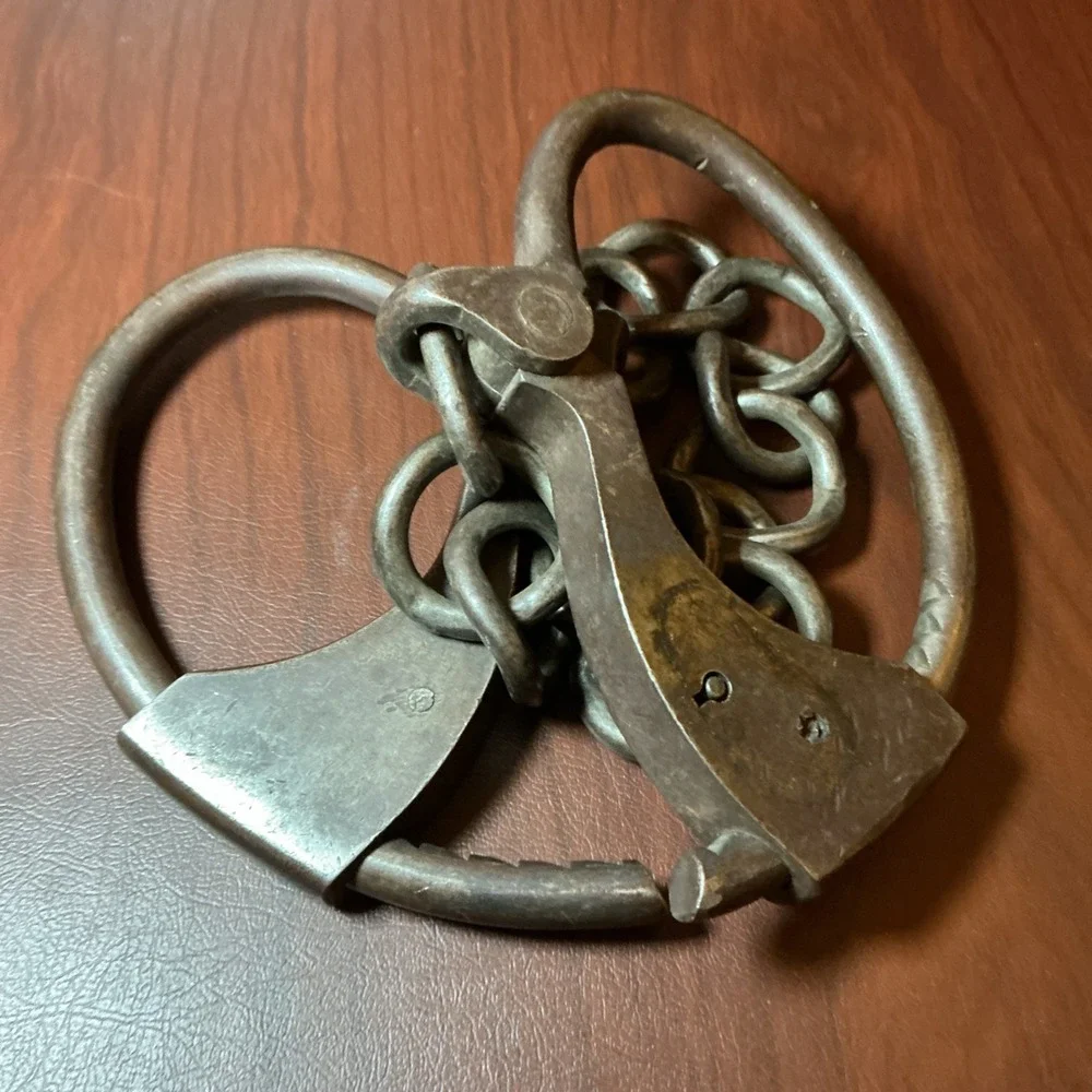 Vintage Iron Hand Forged Leg Shackles